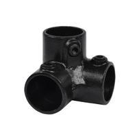 Buiskoppeling Drieweg kniestuk 90° - zwart-E / 48,3 mm